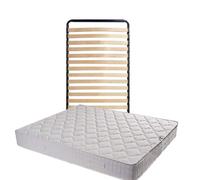 King of Dreams Ensemble Matelas Tissu Ignifuge 120x190 + Sommier Démonté + Pieds Offerts - Hauteur 25 cm - Confort Ferme - Mousse Extrêmement Durable embourrage 100% polesther - Anti feu