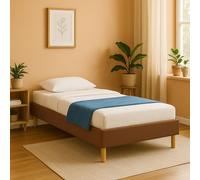 King of Dreams Gregory - Solide et Confortable Sommier Tapissier Marron + Pieds en 20 cm pour Matelas en 90x200-13 Lattes - Montage Rapide et Facile - revetement PVC Facile d'entretien
