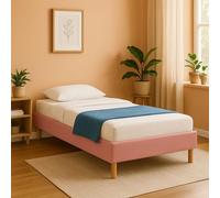 King of Dreams Gregory - Solide et Confortable Sommier Tapissier Rose + Pieds en 20 cm pour Matelas en 90x200-13 Lattes