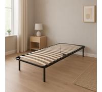 Julie - Solide Et Confortable Sommier Cadre A Lattes + Pieds 80x200 X 29 Cm En Metal - Montage Rapide Et Facile - Epaisseur Du Metal +/- 1,2 Mm 14 Lattes En 9mm Noir