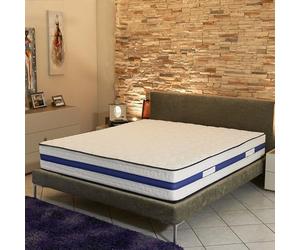 King of Dreams Lattex Blue Matelas 140x200 Mousse Poli Lattex Indéformable - Hauteur 29 cm - Soutien Très Ferme - Face Hiver avec Laine Merinos - Face été avec Lin - (140_x_200_cm)