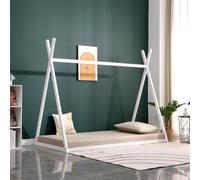 King of Dreams Lit cabane en pin Massif 90x190 cm Blanc avec 10 Lattes en contreplaqué peuplier Montage Rapide et Facile