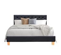 King of Dreams Lit Complet - Ensemble Lit Frederic Noir 120x190 + Matelas Super Deluxe - Lit + Sommier + Matelas