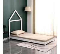 King of Dreams Lit en pin Massif Blanc 90x190 cm avec 10 Lattes en contreplaqué de peuplier - Montage Rapide et Facile - Laetitia