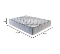 King of Dreams Lot de 2 Matelas Mathieu a Ressorts + 3 cm de Face de Contact Latex 70 Kg/m3-90x200 Hauteur +/- 20 cm - Accueil Ferme - Soutien Ferme - 5 Zones de Confort -