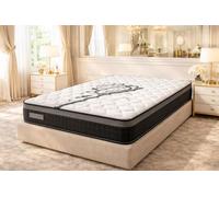 King of Dreams Matelas 160x200 - Hauteur 25 cm Soutien Très Ferme et Durable en Mousse Polyuréthane - 2 Faces de Couchage - Tissu Stretch 220 GR/m² - Certifié CertiPUR & Oeko-TEx - Modèle IZIABELLA