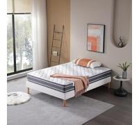 Bamboo Matelas Tissu Bambou Mousse Poli Lattex - 24 Cm - Très Ferme + Protège Matelas Offert - 160x200 Blanc