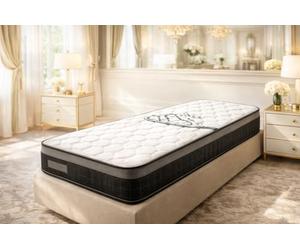 King of Dreams Matelas 80x190 - Hauteur 25 cm Soutien Très Ferme et Durable en Mousse Polyuréthane - 2 Faces de Couchage - Tissu Stretch 220 GR/m² - Certifié CertiPUR & Oeko-TEx - Modèle IZIABELLA