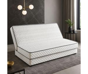 King of Dreams Matelas Clic Clac 140x190 Mousse Poli Lattex Indéformable - 10 cm - Soutien Très Ferme + Oreiller à Mémoire de Forme Valeur 89 Euros Offert TECHNO10