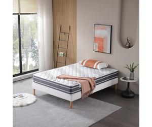 King of Dreams Maxi Bamboo Matelas Tissu Bambou + Oreiller Offert - Hauteur 24 cm - Soutien Ferme - (160_x_200_cm)