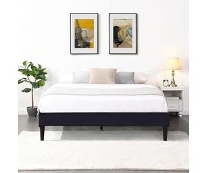 King of Dreams Sommier 140x190 cm Tapissier déhoussable Housse Lavable Noir + Pieds en 20 cm 2 x 13 Lattes - Anna- revetement