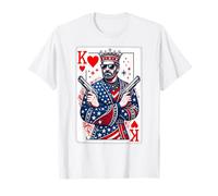 King Of Hearts Carte à jouer patriotique USA États-Unis T-Shirt
