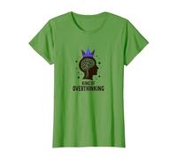 King of Overthinking : Witty Brain Crown T-Shirt, Femme, Herbe, S