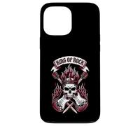 King of Rock Skull Guitare Vintage Rock Music Coque pour iPhone 13 Pro Max