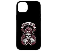 King of Rock Skull Guitare Vintage Rock Music Coque pour iPhone 14 Plus