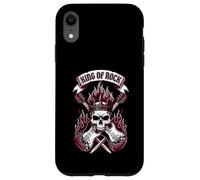 King of Rock Skull Guitare Vintage Rock Music Coque pour iPhone XR