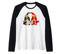 King of Spades and Queen of Hearts with Funny Garden Gnomes Manche Raglan