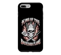 King of The Backyard Flame Proud Grilling Dad Humour Skull Coque pour iPhone 7 Plus/8 Plus