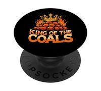 King of the Coals BBQ Charcoal Grill Smoker PopSockets PopGrip Adhésif