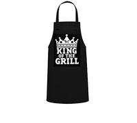 King of the Grill, tablier fantaisie, grandes poches avant, taille unique, mélange de coton épais