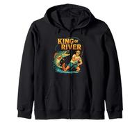 King of The River - Pêche Vintage Brochet Cadeau Pêcheur Sweat à Capuche