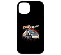 King of The Road Semi Trucker Driver Big Rig Design Coque pour iPhone 13