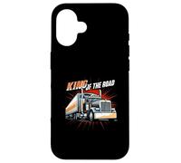 King of The Road Semi Trucker Driver Big Rig Design Coque pour iPhone 16