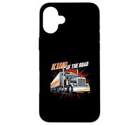 King of The Road Semi Trucker Driver Big Rig Design Coque pour iPhone 16 Plus