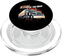 King of The Road Semi Trucker Driver Big Rig Design PopSockets PopGrip pour MagSafe