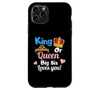 King Or Queen Big Sis Loves You Ensemble de fête pour révélation du Sexe Coque pour iPhone 11 Pro