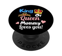 King Or Queen Mommy Loves You Ensemble de fête pour révéler Le Sexe PopSockets PopGrip Adhésif