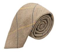 King & Priory Chêne Clair Brun chevron Check Cravate