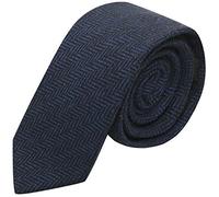 King & Priory Cravate Arrête D'Hareng Noir Et Bleu Minuit Dans Un Tissu Tissé Arrête D'Hareng Premium