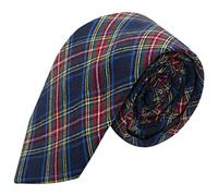 King & Priory Cravate de Cocher Traditionnel Tartan Bleu Marine