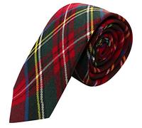 King & Priory Cravate de Cocher Traditionnel Tartan Rouge
