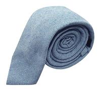 King & Priory Cravate de couleur herringbone bleu ciel fabriquée à partir d’un tissu de laine premium