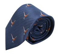 King & Priory Cravate de faisan brodée à chevrons bleu marine, bleu, taille unique