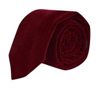 King & Priory Cravate de luxe en velours rouge bordeaux, Rouge, taille unique