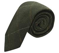 King & Priory Cravate de Tweed vert forêt de chevrons de luxe