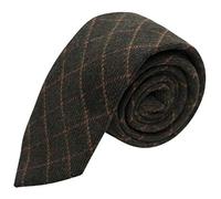 King & Priory Cravate Tattersall en tweed à carreaux Vert, Vert, taille unique