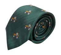 King & Priory Cravate tracteur brodée à chevrons vert foncé