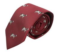 King & Priory Cravate vache brodée rouge bordeaux, bordeaux, taille unique