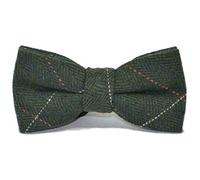King & Priory Forêt de chevrons de luxe Tweed vert noeud papillon