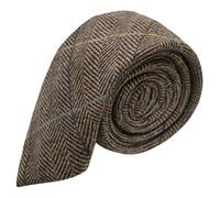King & Priory Noyer Brun Chevron Check Cravate