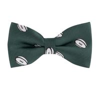 King & Priory Nœud papillon brodé à chevrons avec ballon de rugby vert foncé