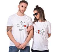 King Queen Couple Partenaire Tshirt Coupler Courte pour Hommes Femmes Saint Valentin Cadeau Marrant Coton 1 Pièce