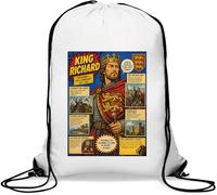 King Richard The Lionheart Legacy Sac de gym décontracté avec cordon de serrage Blanc