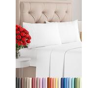 Parure de lit 4 pièces, format King size, draps de lit de qualité hôtelière, ultra doux, poches profondes, faciles à installer, draps respirants et rafraîchissants, sans plis, confortables, blancs