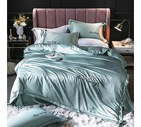 King Size Ensemble literie en Soie Double lit Blanc Couvre Extra Douce avec toreuler la litière de Couette