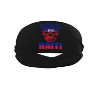 King Skull Haiti Flag Bandeaux de sport pour hommes et femmes, bandeau d'entraînement évacuant l'humidité, bandeau anti-transpiration pour la course, le cyclisme, le football, le yoga